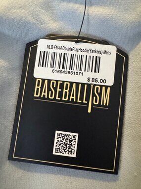 Baseballism Yankees Double Play Hoodie Mens M Navy Light Blue NWT